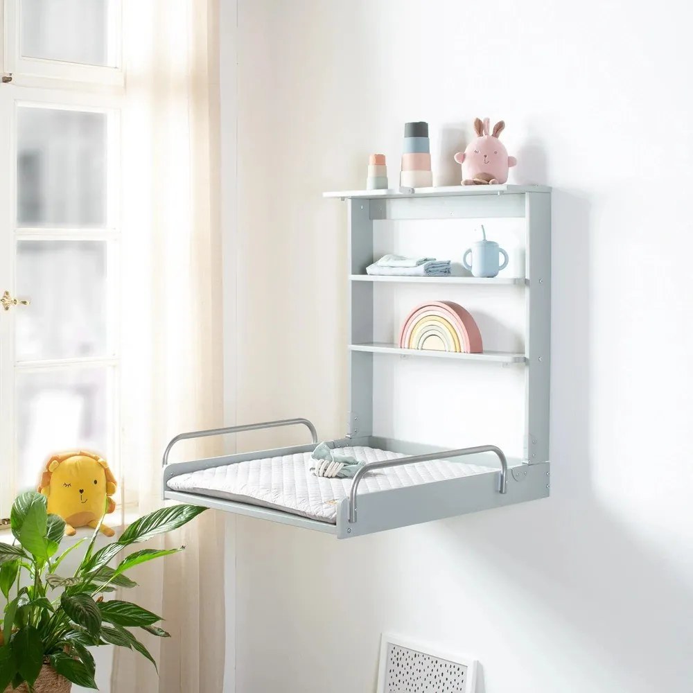 Зелено сива висяща маса за преповиване Roba style - Roba