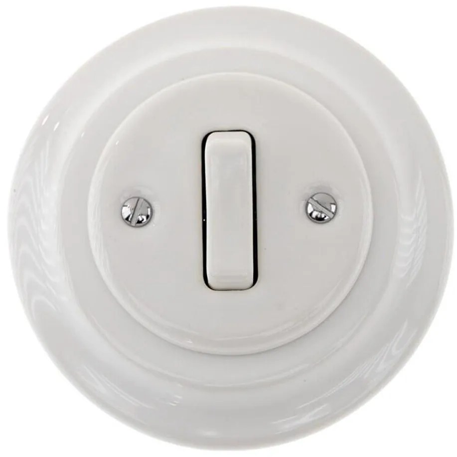 Bohemia-Design - Порцеланов ретро единичен ключ с рамка за звънец, бял