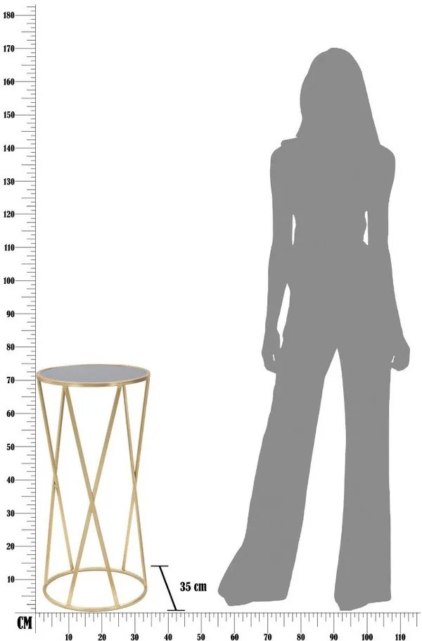 Сгъваема маса в черно и златно, височина 75 cm Glam Simple - Mauro Ferretti