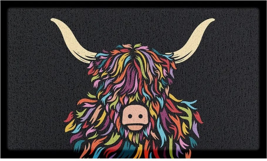 Изтривалка от PVC 40x70 cm Highland Cow – Artsy Doormats