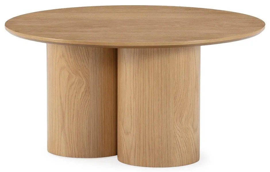 Кръгла масичка за кафе от декор от дъб в естествен цвят ø 80 cm Lua – MOME