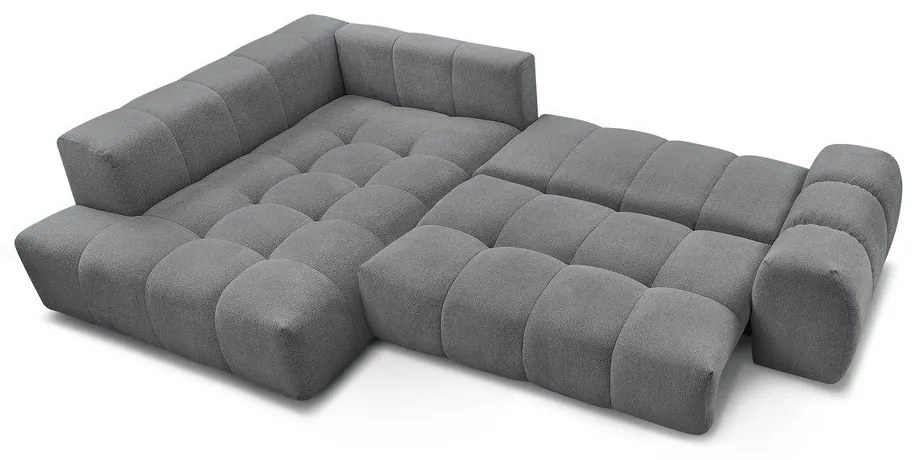 Тъмносив шенилов сгъваем/с място за съхранение ъглов диван (ляв ъгъл/L форма) Everest – Bobochic Paris