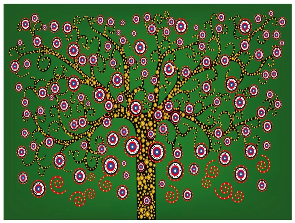 тапет - абстрактно: дърво (зелено) 400x309