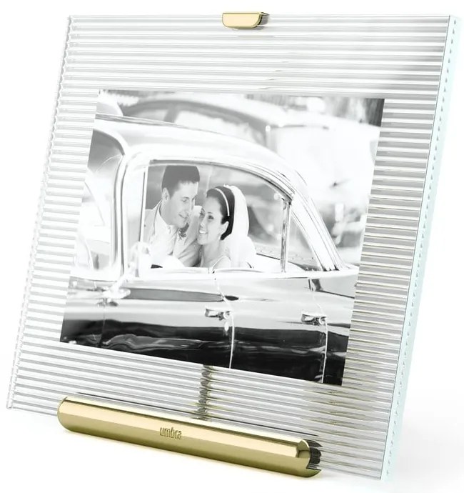 Стъклена стояща рамка в златист цвят 16x20 cm Flute – Umbra