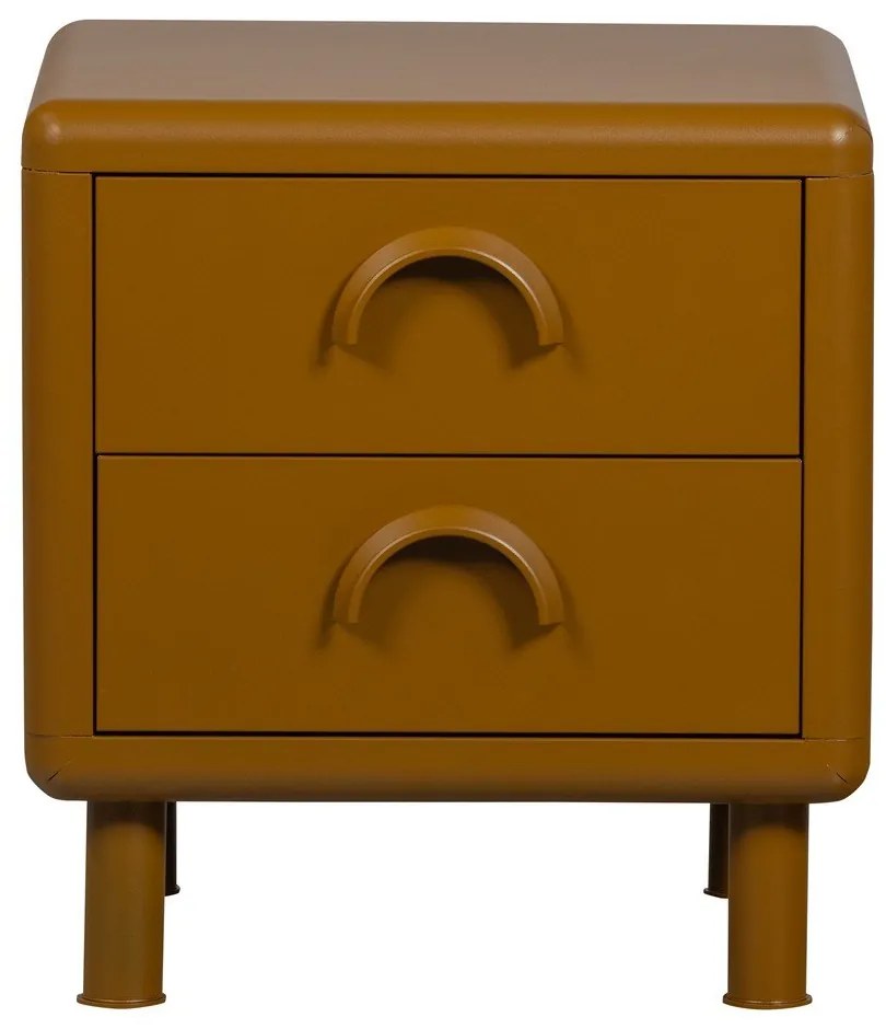 Метално нощно шкафче в цвят жълта охра Rune – WOOOD