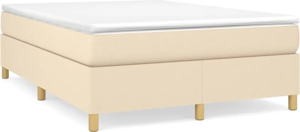 3120966 vidaXL Рамка за легло с пружини, кремава, 140x200 см, плат