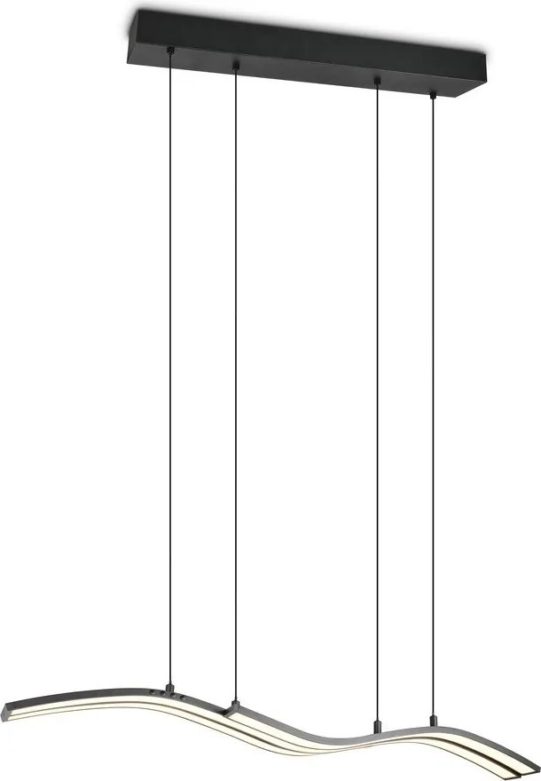 Матово черно метално LED висящо осветително тяло с дистанционно управление/затъмняващо се Spider – Trio Select