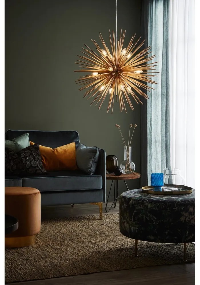 Висяща лампа в златист цвят с метален абажур 72x72 cm Soleil - Markslöjd