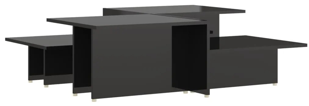 805576 vidaXL Кафе маси, 2 бр, черен гланц, 111,5x50x33 см, инженерно дърво