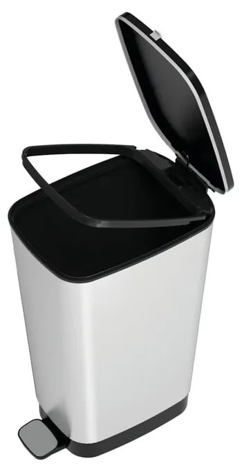 Пластмасово кошче за боклук с педал в сребрист цвят 45 l Chic Bin – KIS