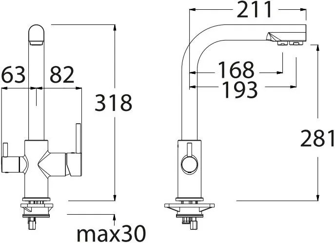 Кухненски кран Filter-tap Eurorama-черен