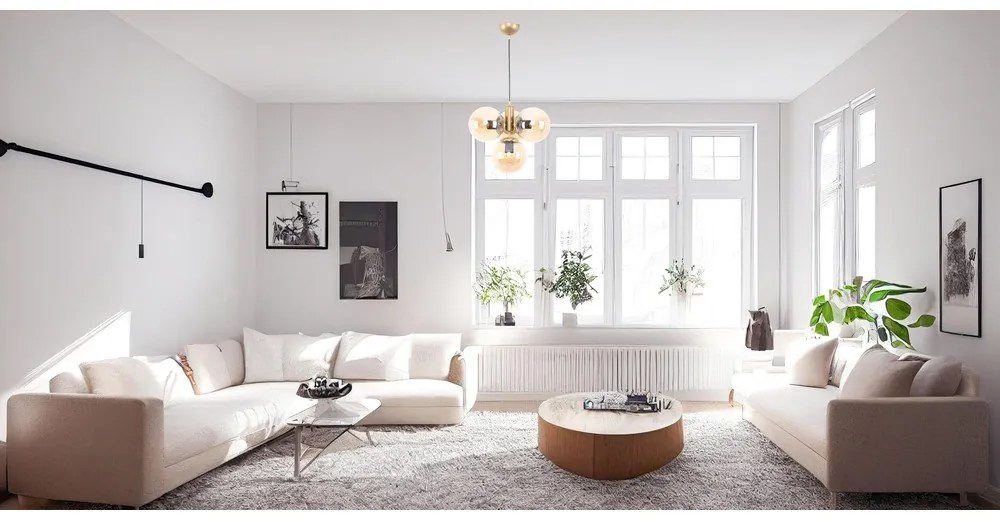 Висяща лампа със стъклен абажур в жълто-златисто ø 15 cm Hector - Squid Lighting