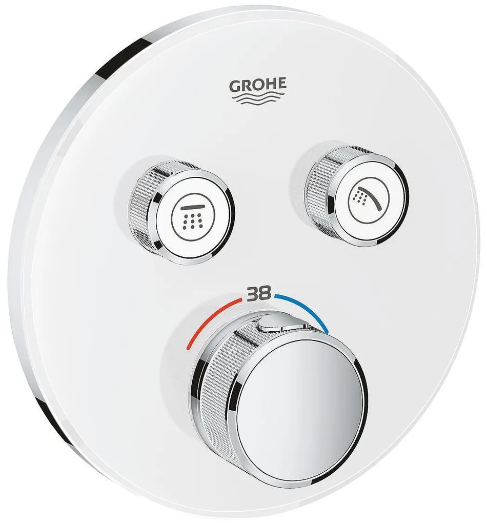 Термостат 29151LS0 Grohtherm SmartControl, Grohe, за вграждане за вана/душ, снежно бял + хром