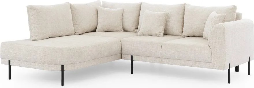 Бежов шенилов ъглов диван (ляв ъгъл/L форма) Mauris – Ropez