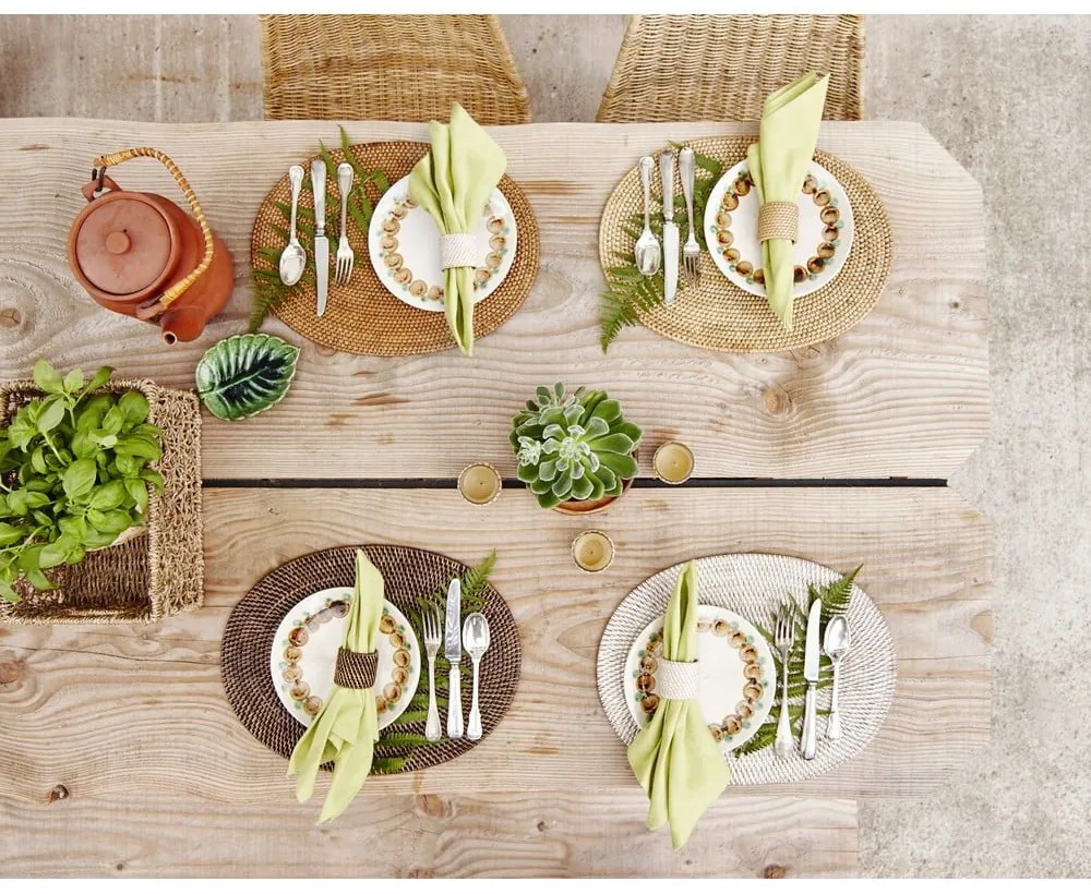 Бяла подложка от ратан, 30 x 40 cm - Tiseco Home Studio