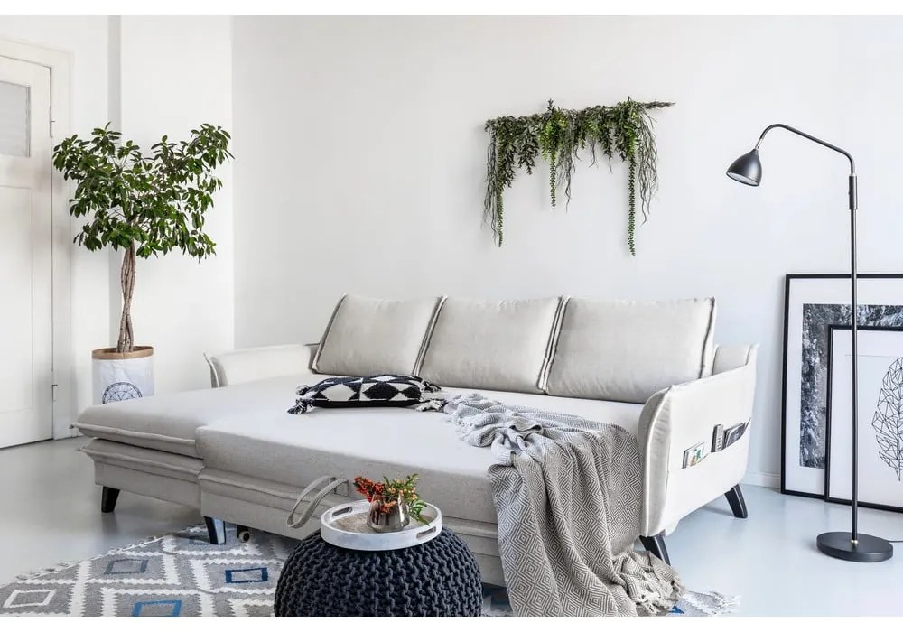 Тюркоазен ъглов разтегателен диван, ляв ъгъл Charming Charlie - Miuform