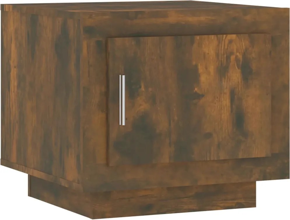 817228 vidaXL Кафе маса, опушен дъб, 51x50x45 см, инженерно дърво