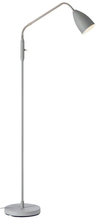 Сива LED затъмняваща се подова лампа с метален абажур (височина 140 cm) Patro – Markslöjd