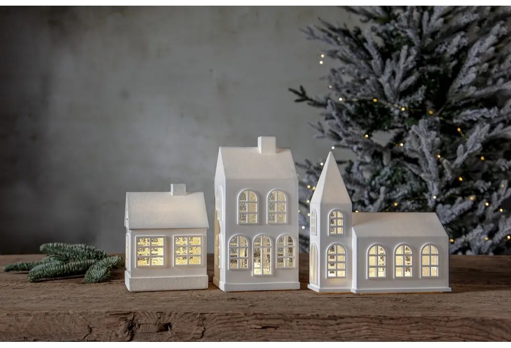 Бяла светлинна украса с коледен мотив Winter - Star Trading