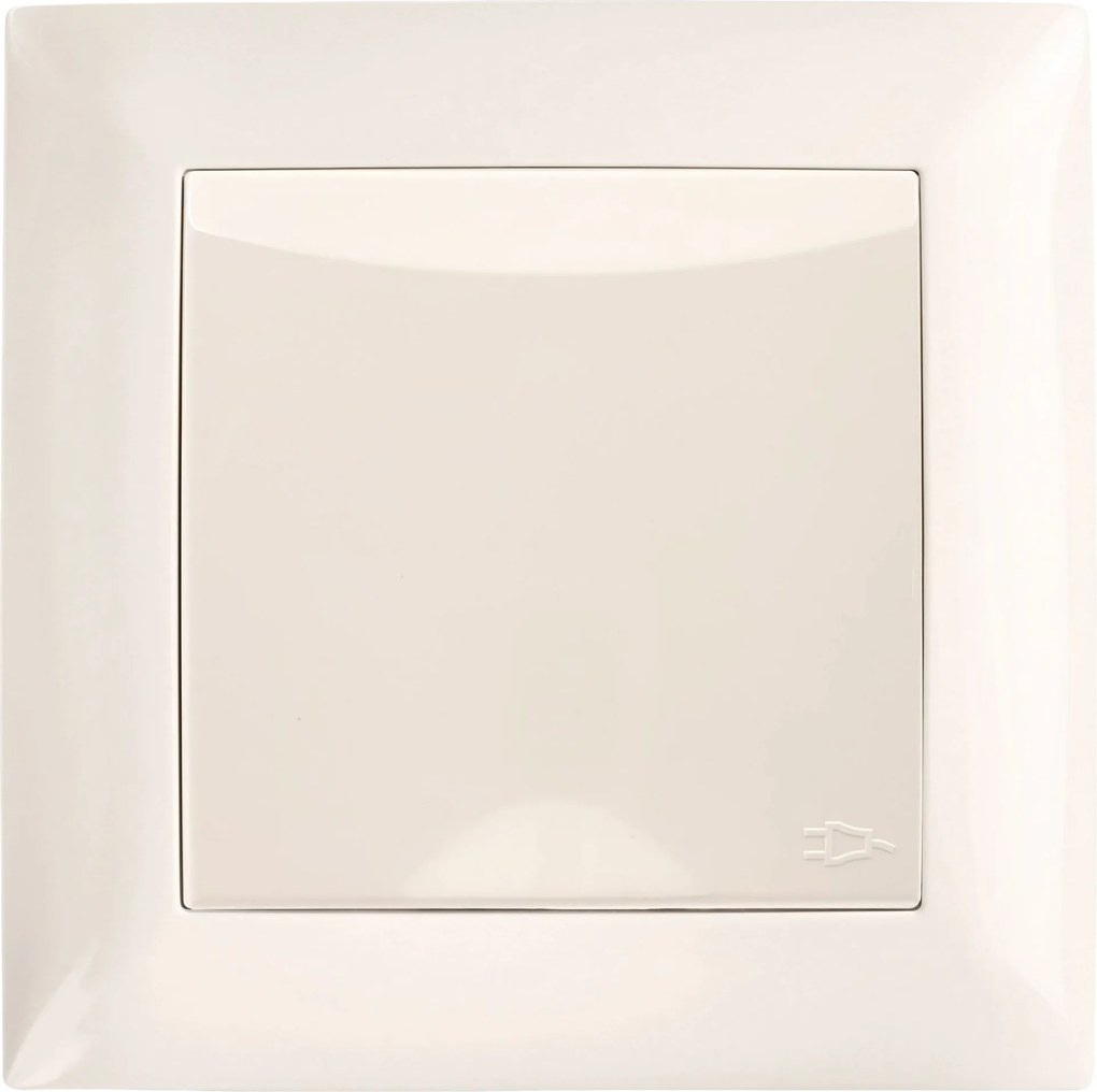 Единичен контакт със заземяване и капаче с рамка OSTE JNH005-G Beige