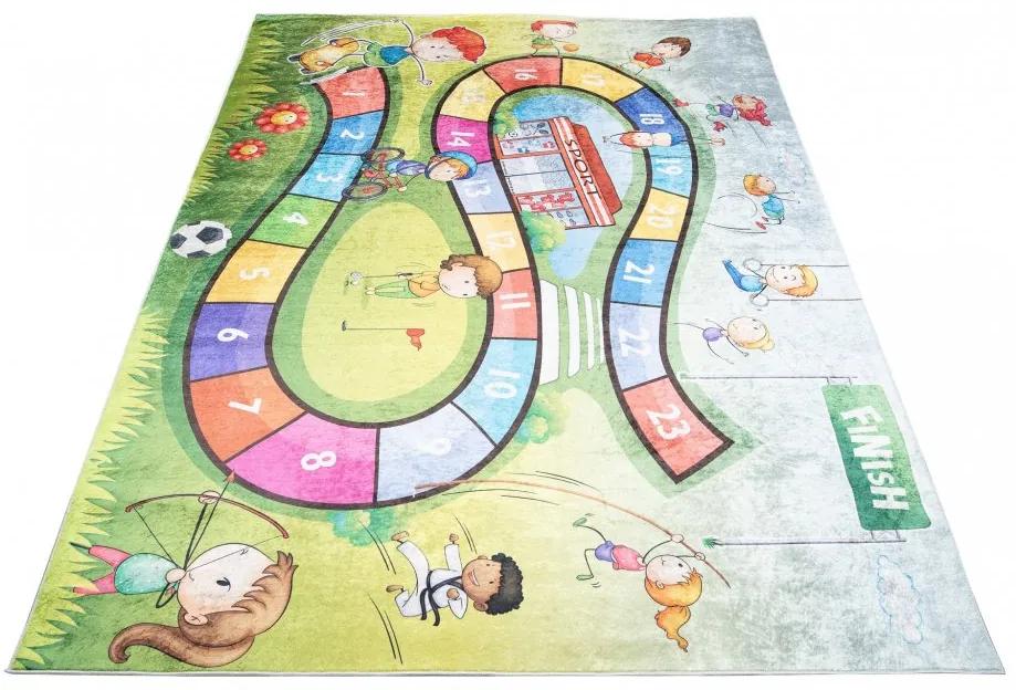 Детски килим с мотив на спортуващи деца Ширина: 80 см | Дължина: 150 см