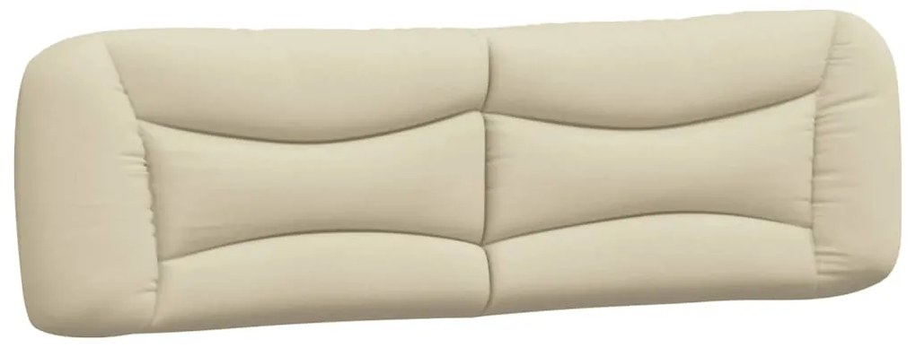 374605 vidaXL Мека табла за легло, кремава, 180 см, плат
