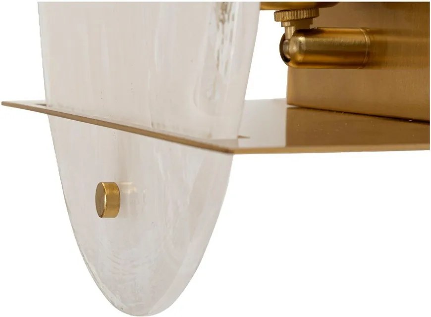 Стъклена стенна лампа в златист цвят Portlan – Mauro Ferretti