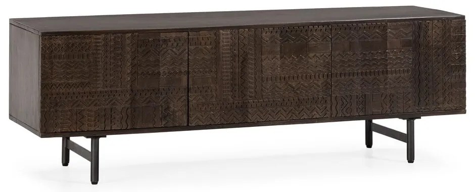 Тъмнокафява маса за телевизор от масивно манго 145x48x40 cm Kalai – MOME