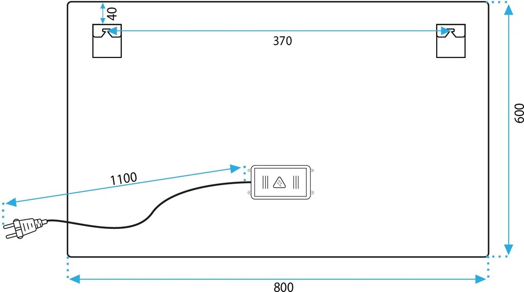 Огледало LED 80x60cm P10407