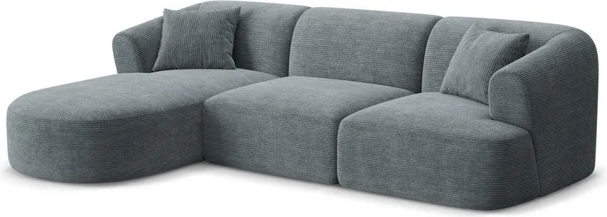 Тъмносив ъглов диван от рипсено кадифе (ляв ъгъл) Campi – Cosmopolitan Design