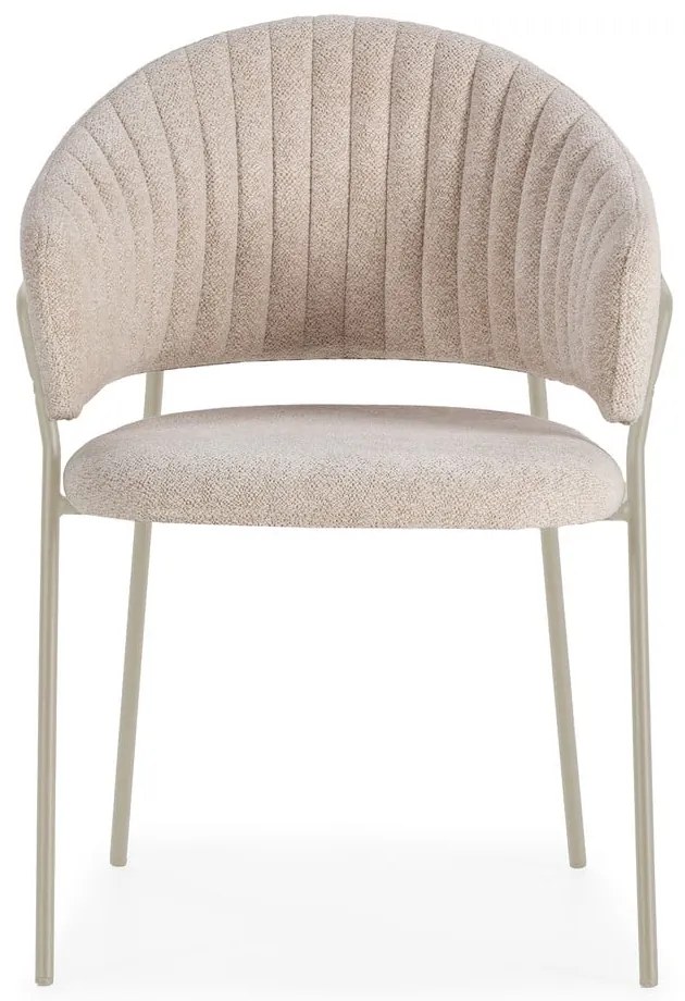 Бежови тапицирани трапезни столове в комплект с подлакътници 2 бр. Leticia – Marckeric