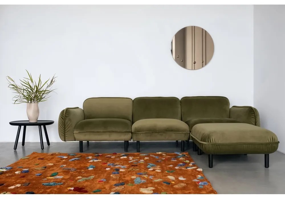 Тъмносин кадифен диван Bean - EMKO