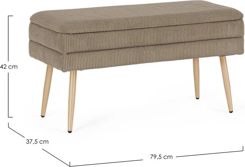 Кафяво-сива подплатена пейка Olga – Bizzotto