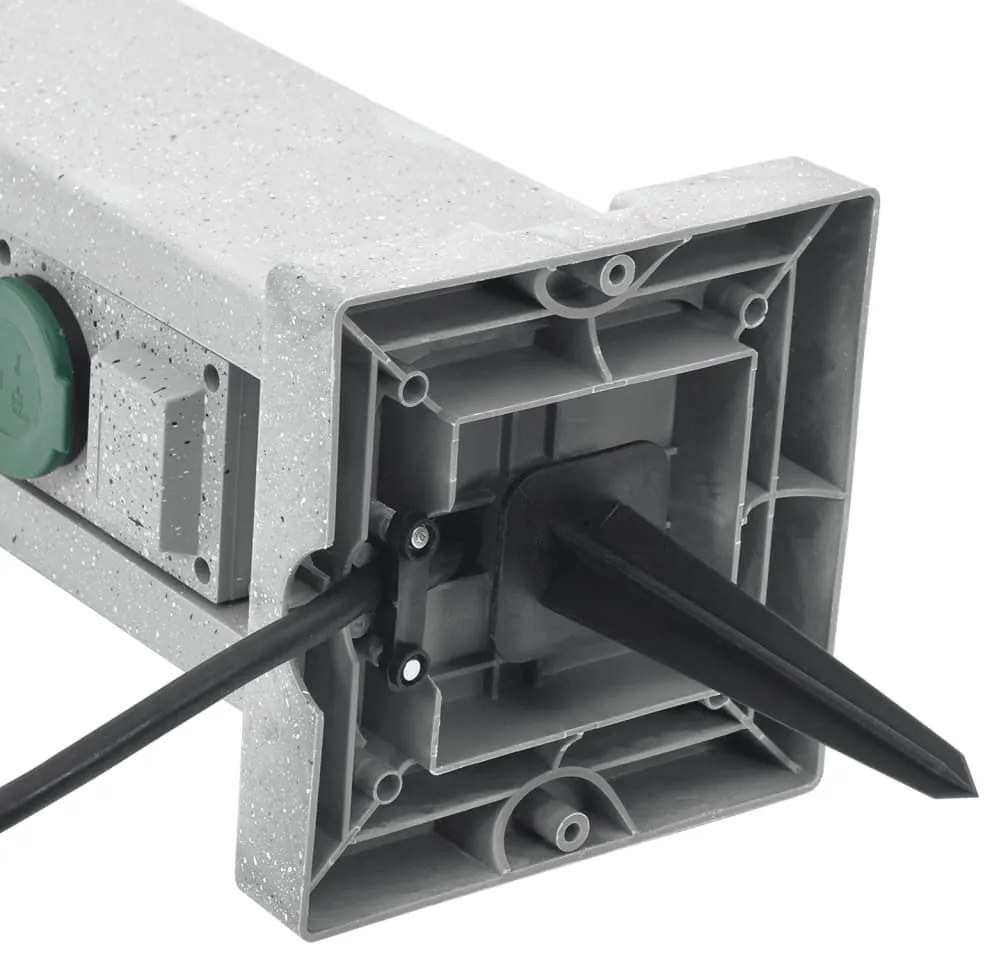 Външен контакт с шип 4-посочен каменна визия сив 16x16x29,5 см