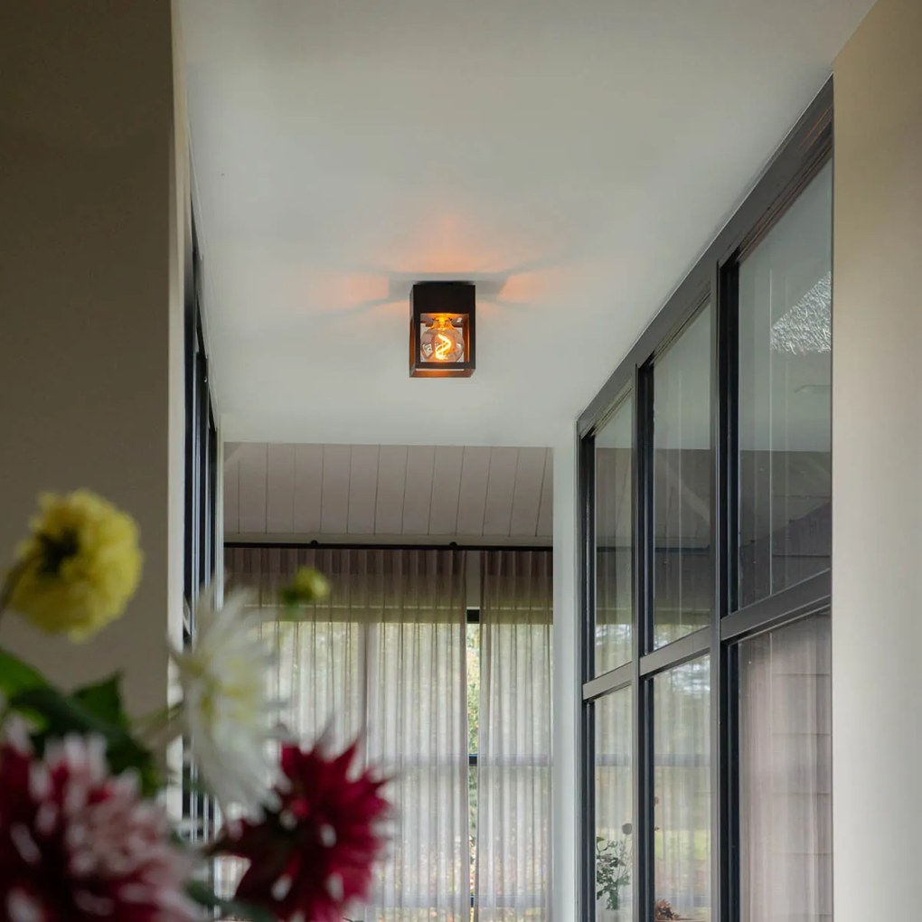 Модерна таванна лампа черен куб - Cela