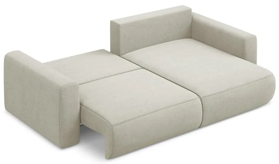 Бежов разтегателен ъглов диван с място за съхранение (десен ъгъл) Kapua – Makamii