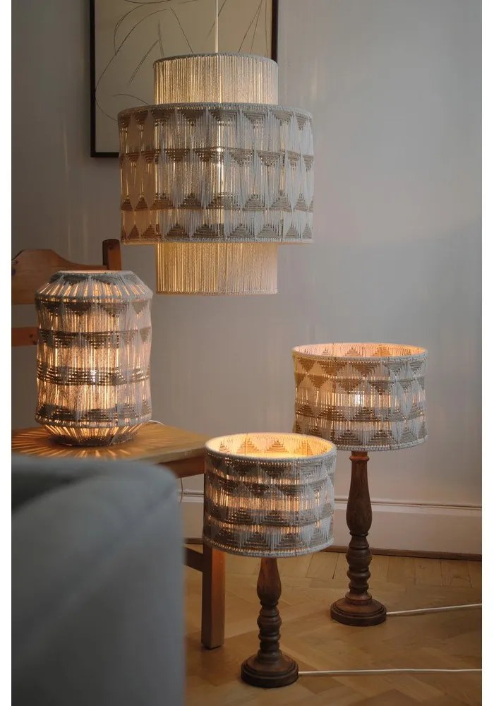 Настолна лампа с абажур от текстил и юта в кафяв и естествен цвят (височина 62,5 cm) Ano – Markslöjd