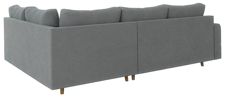 Сив ъглов диван от букле (десен ъгъл/L форма) Ariella – Ropez