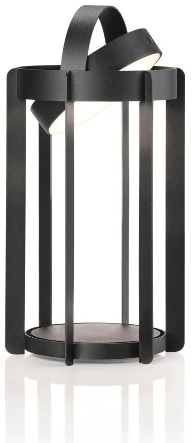 Черен екстериорен LED фенер с USB (височина 30 cm) Firefly – Zone