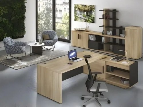 Ъглово бюро Marbrand-Right-Fusiko-Mavro-Дължина:200cm