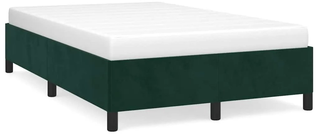 3269654 vidaXL Рамка за легло без матрак, тъмнозелена, 120x190 см, кадифе