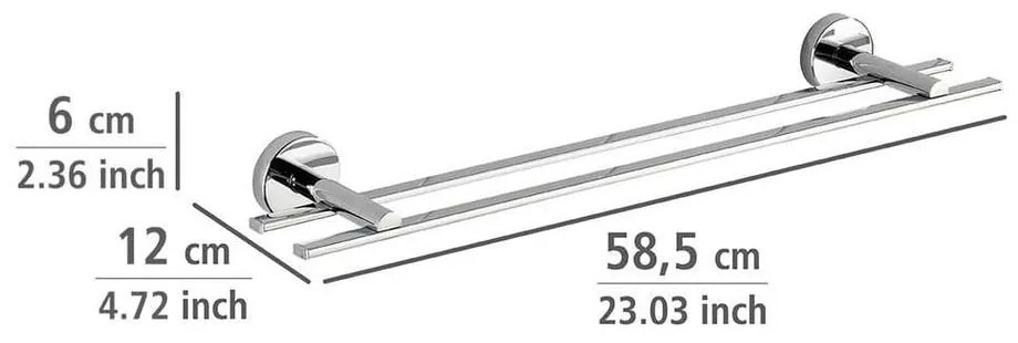 Самоносеща двойна поставка за кърпи Vacuum-Loc, товароносимост до 33 кг Capri - Wenko