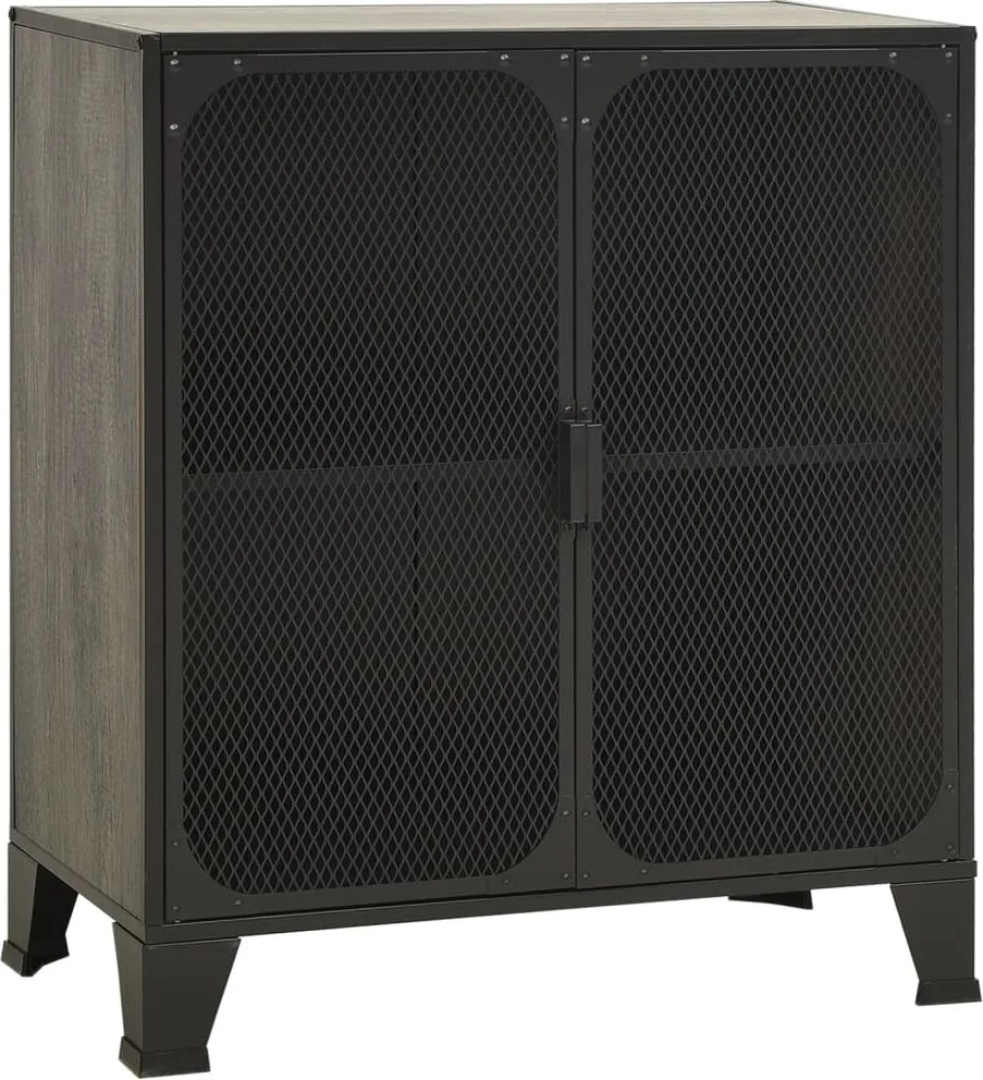 335908 vidaXL Шкаф за съхранение, сив, 72x36x82 см, метал и МДФ