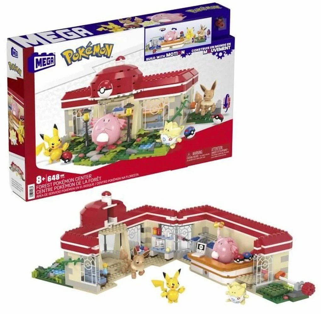 Строителен комплект Pokémon Mega Construx - Forest Pokémon Center 648 Части