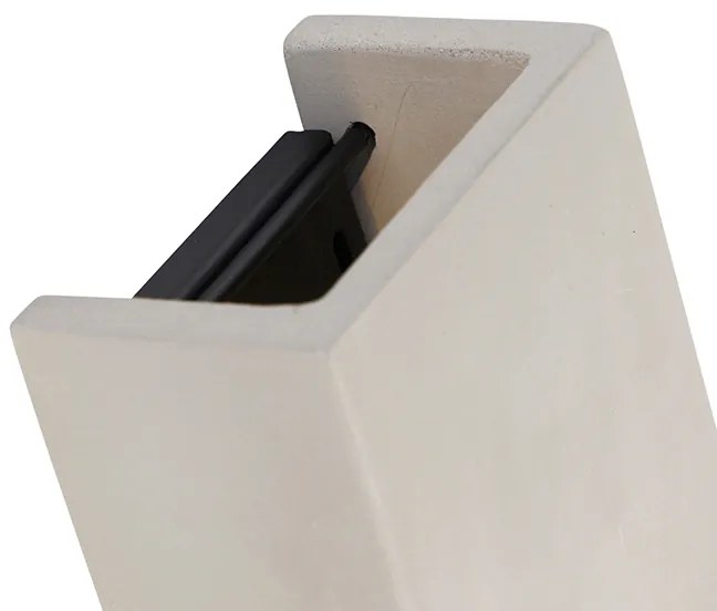 Индустриален стенен аплик сив бетон правоъгълен - Meaux