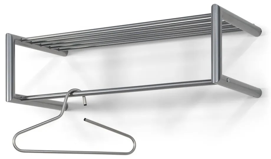 Метална стенна закачалка в сребрист цвят с рафт 80 cm Smooth – Spinder Design