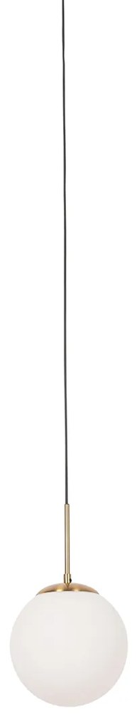 Арт Деко висяща лампа златиста с опалово стъкло, вкл. адаптер за релса бял 1-фазен - Iconic Flore