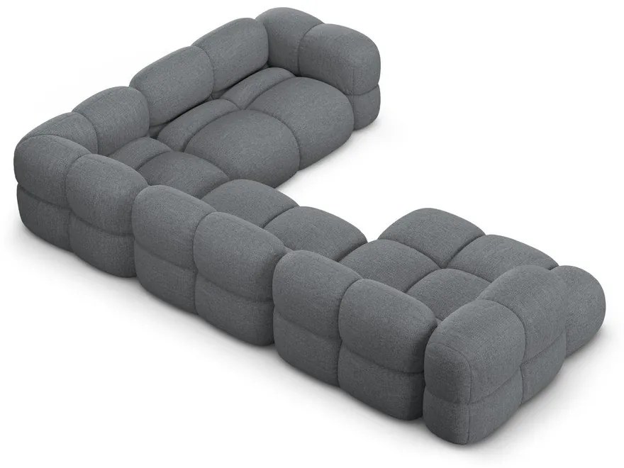 Сив ъглов диван (десен ъгъл/U форма) Loretto – Cosmopolitan Design