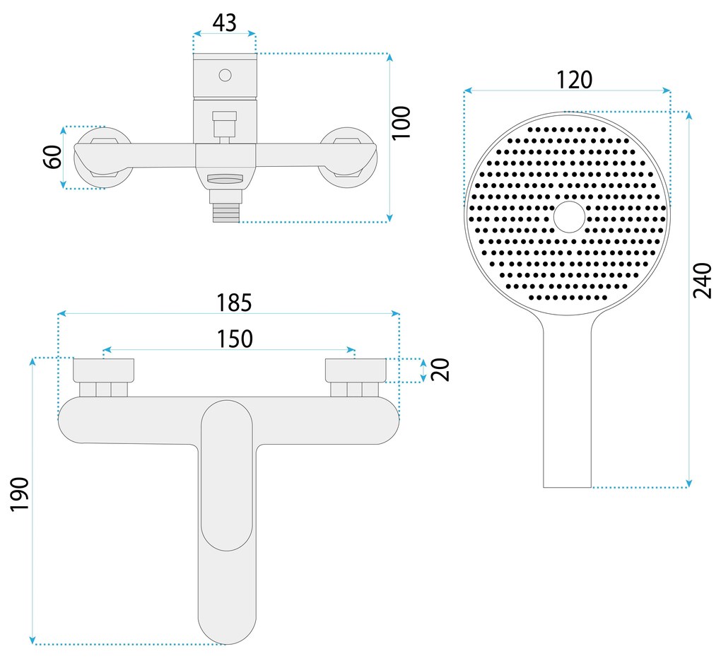 Смесител за вана DROP Brush Copper