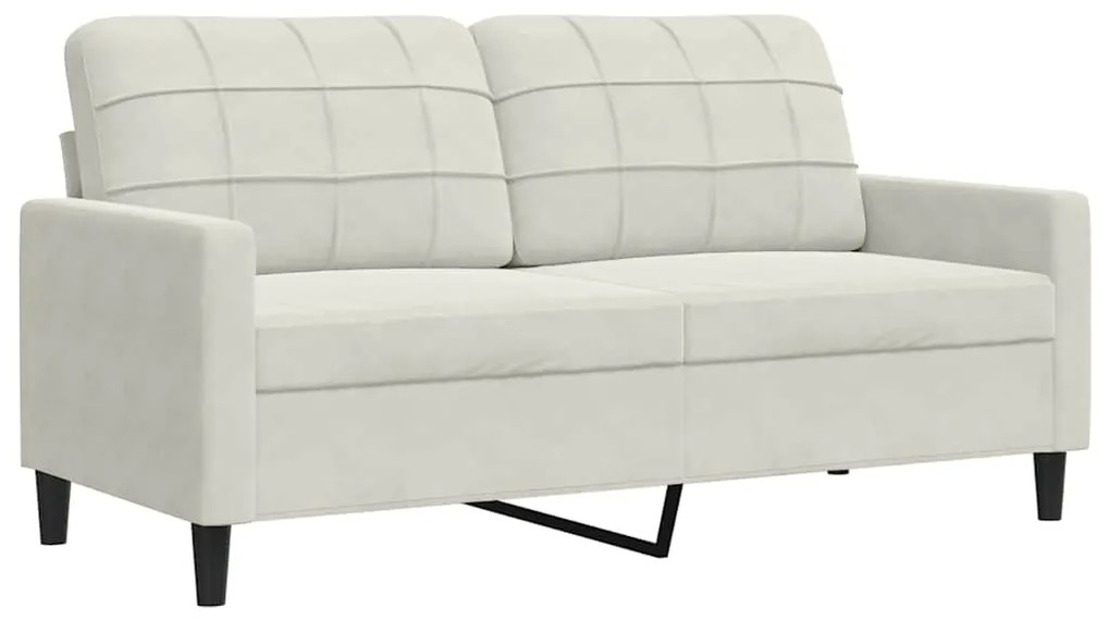 4007632 vidaXL 2-местен диван, кремава, 140 см, кадифе